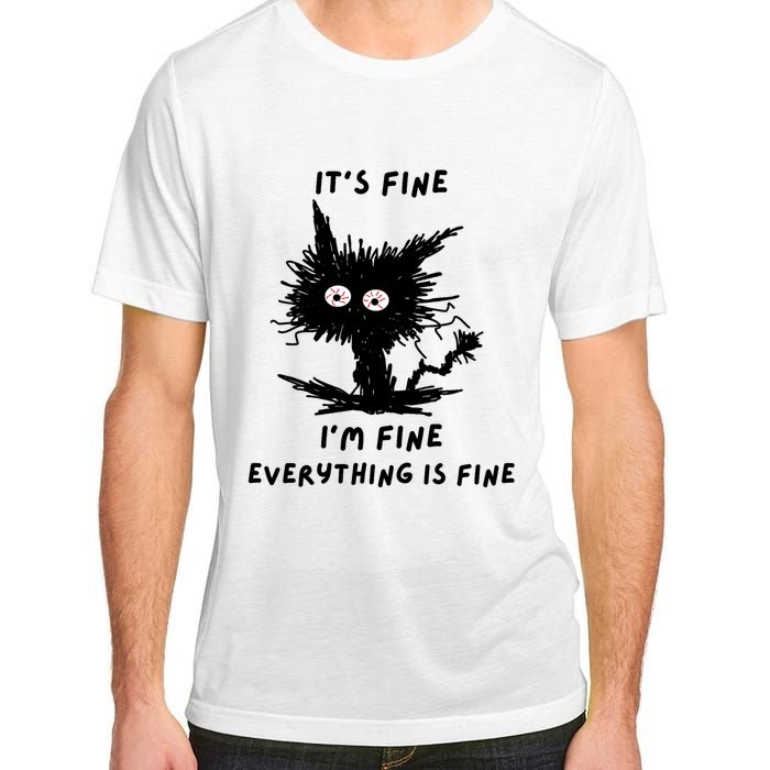 Its Fine IM Fine Funny Coffee Cute Sarcastic Black Cat Adult ChromaSoft Performance T-Shirt