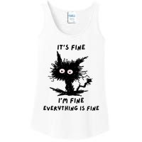 Its Fine IM Fine Funny Coffee Cute Sarcastic Black Cat Ladies Essential Tank