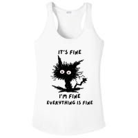 Its Fine IM Fine Funny Coffee Cute Sarcastic Black Cat Ladies PosiCharge Competitor Racerback Tank