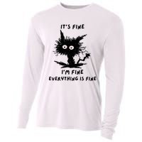 Its Fine IM Fine Funny Coffee Cute Sarcastic Black Cat Cooling Performance Long Sleeve Crew