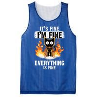 ItS Fine IM Fine Everything Is Fine Black Cat Funny Cat Great Gift Mesh Reversible Basketball Jersey Tank