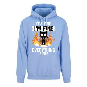 ItS Fine IM Fine Everything Is Fine Black Cat Funny Cat Great Gift Unisex Surf Hoodie