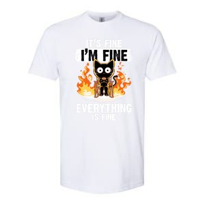 ItS Fine IM Fine Everything Is Fine Black Cat Funny Cat Great Gift Softstyle CVC T-Shirt