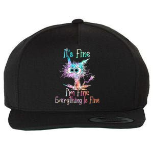 ItS Fine IM Fine Everything Is Fine Meaningful Gift Tie Dye Cat Gift Wool Snapback Cap