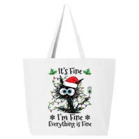 Its Fine Im Fine Everything Is Fine Cat Christmas Lights 25L Jumbo Tote