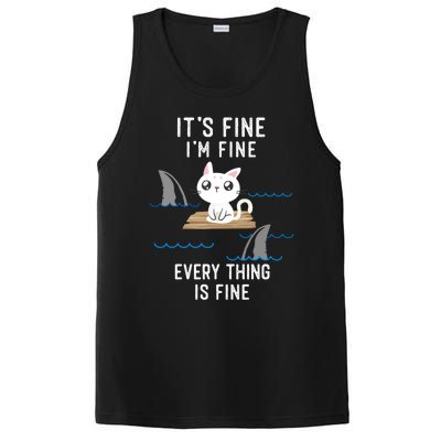 It´s Fine I Am Fine Everything Is Fine Funny Cat Gift PosiCharge Competitor Tank