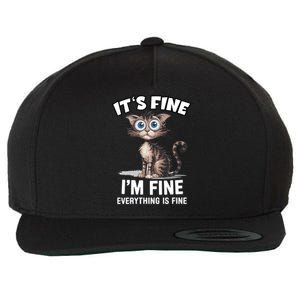 ItS Fine IM Fine Everything Is Fine Funny Cat Meaningful Gift Wool Snapback Cap