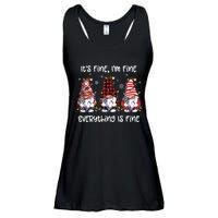 Its Fine Im Fine Everything Is Fine Gnome Christmas Lights Ladies Essential Flowy Tank