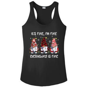 Its Fine Im Fine Everything Is Fine Gnome Christmas Lights Ladies PosiCharge Competitor Racerback Tank