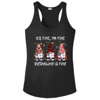 Its Fine Im Fine Everything Is Fine Gnome Christmas Lights Ladies PosiCharge Competitor Racerback Tank