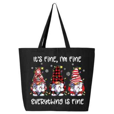 Its Fine Im Fine Everything Is Fine Gnome Christmas Lights 25L Jumbo Tote