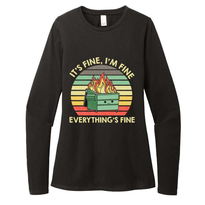 Its Fine Im Fine Everythings Fine Dumpster On Fire Womens CVC Long Sleeve Shirt