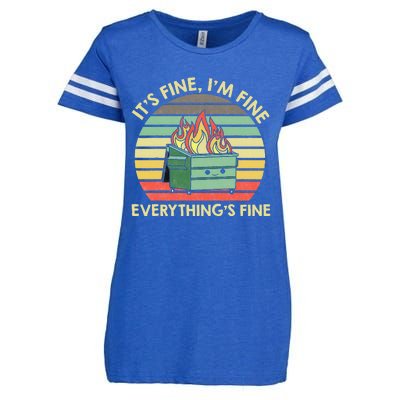 Its Fine Im Fine Everythings Fine Dumpster On Fire Enza Ladies Jersey Football T-Shirt