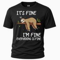 Its Fine Im Fine Everythings Fine Funny Lazy Sloth Women Men Cooling Performance Crew T-Shirt