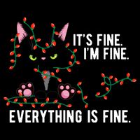 Its Fine Im Fine Everything Is Funny Cat Christmas 16 in Basic Backpack