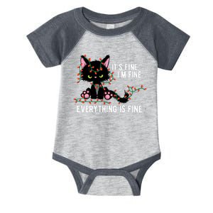 Its Fine Im Fine Everything Is Funny Cat Christmas Infant Baby Jersey Bodysuit