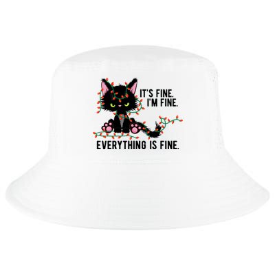 Its Fine Im Fine Everything Is Funny Cat Christmas Cool Comfort Performance Bucket Hat