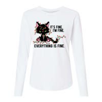 Its Fine Im Fine Everything Is Funny Cat Christmas Womens Cotton Relaxed Long Sleeve T-Shirt