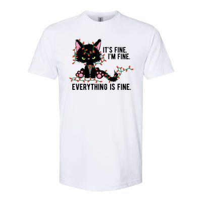 Its Fine Im Fine Everything Is Funny Cat Christmas Softstyle® CVC T-Shirt