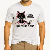 Its Fine Im Fine Everything Is Funny Cat Christmas Cooling Performance Crew T-Shirt
