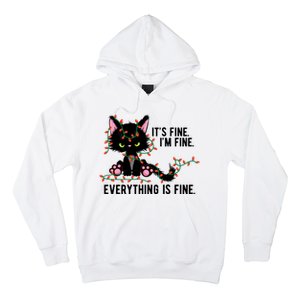 Its Fine Im Fine Everything Is Funny Cat Christmas Hoodie