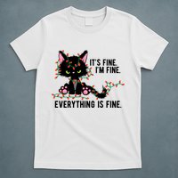 Its Fine Im Fine Everything Is Funny Cat Christmas T-Shirt