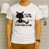 Its Fine Im Fine Everything Is Funny Cat Christmas T-Shirt