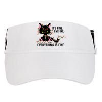 Its Fine Im Fine Everything Is Funny Cat Christmas Adult Drive Performance Visor
