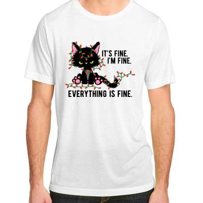 Its Fine Im Fine Everything Is Funny Cat Christmas Adult ChromaSoft Performance T-Shirt