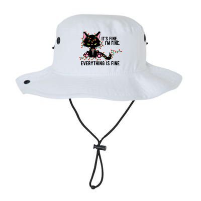 Its Fine Im Fine Everything Is Funny Cat Christmas Bucket Hat