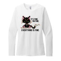 Its Fine Im Fine Everything Is Funny Cat Christmas Womens CVC Long Sleeve Shirt