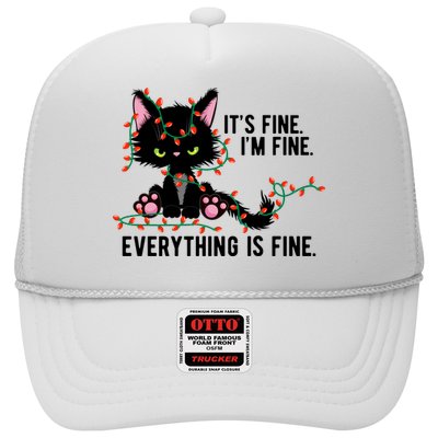 Its Fine Im Fine Everything Is Funny Cat Christmas Trucker Hat
