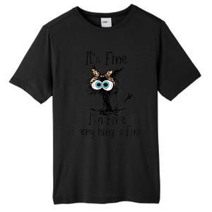 ItS Fine IM Fine Everything Is Fine Cat Leopard Bandana Gift Tall Fusion ChromaSoft Performance T-Shirt