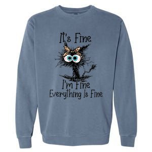 ItS Fine IM Fine Everything Is Fine Cat Leopard Bandana Gift Garment-Dyed Sweatshirt