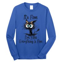 ItS Fine IM Fine Everything Is Fine Cat Leopard Bandana Gift Long Sleeve Shirt