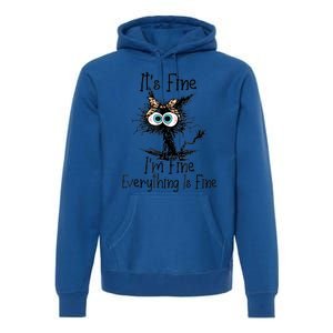 ItS Fine IM Fine Everything Is Fine Cat Leopard Bandana Gift Premium Hoodie