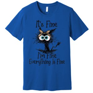 ItS Fine IM Fine Everything Is Fine Cat Leopard Bandana Gift Premium T-Shirt