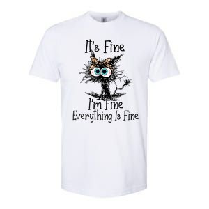 ItS Fine IM Fine Everything Is Fine Cat Leopard Bandana Gift Softstyle CVC T-Shirt