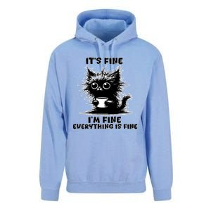 ItS Fine IM Fine Everything Is Fine Funny Coffee Cat Gift Unisex Surf Hoodie