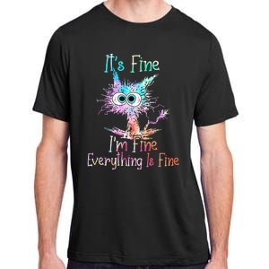 Its Fine Im Fine Everything Is Fine Tie Dye Cat Adult ChromaSoft Performance T-Shirt