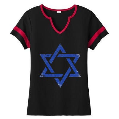 Israeli Flag Israel Jewish Symbol Star of David Pride Israel  Ladies Halftime Notch Neck Tee