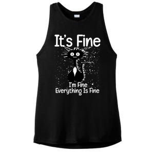 ItS Fine IM Fine Everything Is Fine Cat Funny Gift Ladies PosiCharge Tri-Blend Wicking Tank