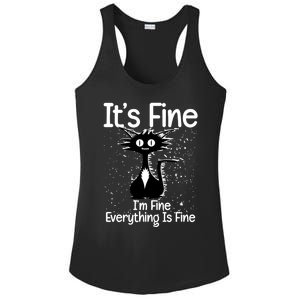 ItS Fine IM Fine Everything Is Fine Cat Funny Gift Ladies PosiCharge Competitor Racerback Tank