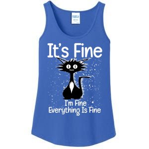 ItS Fine IM Fine Everything Is Fine Cat Funny Gift Ladies Essential Tank