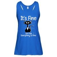 ItS Fine IM Fine Everything Is Fine Cat Funny Gift Ladies Essential Flowy Tank