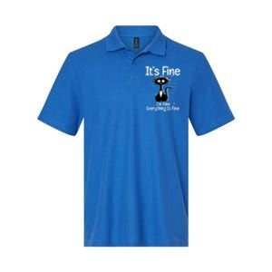 ItS Fine IM Fine Everything Is Fine Cat Funny Gift Softstyle Adult Sport Polo