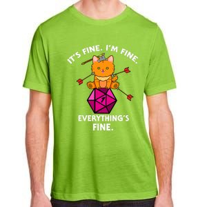 Its Fine Im Fine Everythings Fine Funny D20 Fail Dungeon Cat Adult ChromaSoft Performance T-Shirt