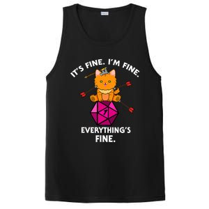 Its Fine Im Fine Everythings Fine Funny D20 Fail Dungeon Cat PosiCharge Competitor Tank