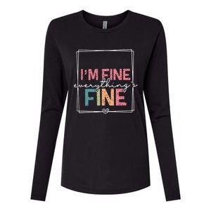 ItS Fine IM Fine Everything Is Fine Introvert Womens Cotton Relaxed Long Sleeve T-Shirt