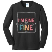 ItS Fine IM Fine Everything Is Fine Introvert Kids Long Sleeve Shirt